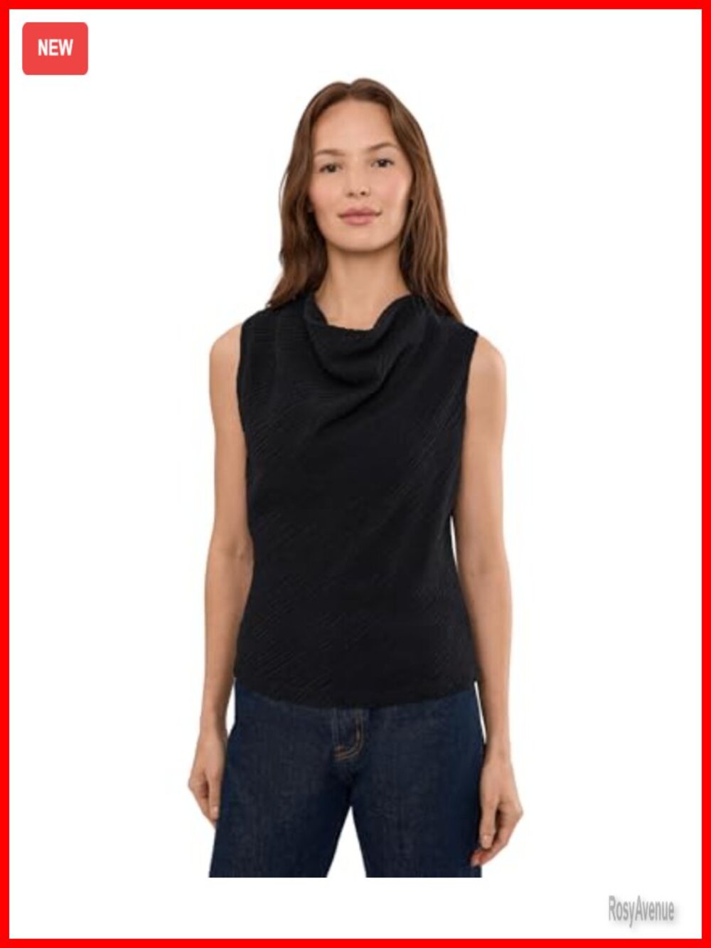Cowl Neck Sleeveless Pullover Fitted Top Spring Summer